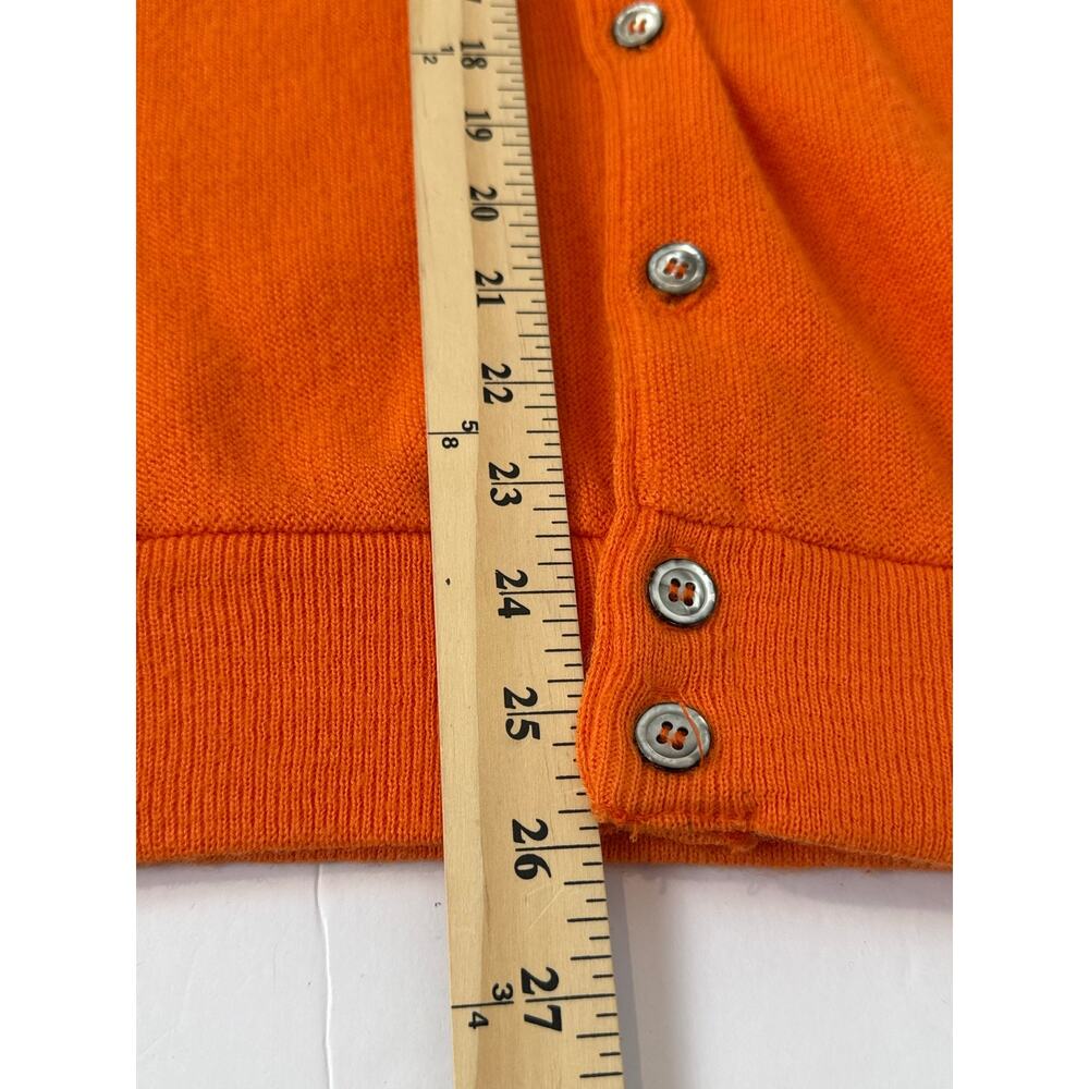 Vintage IZOD Lacoste Cardigan Mens L Orange Orlon Acrylic USA Made 70s 80s - Picture 7 of 9